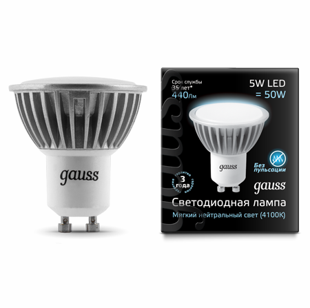 Светодиодная лампа  Gauss LED MR16 5W SMD AC220-240V GU10 (EB101506105) фото