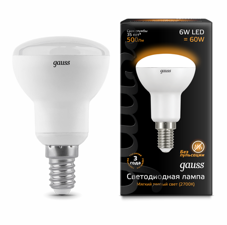 Светодиодные лампы Gauss LED R50 6W E14 (LD106001106)