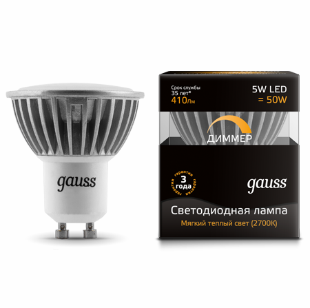 Светодиодные лампы Gauss LED MR16 5W SMD AC220-240V GU10 DIM (EB101506105-D)