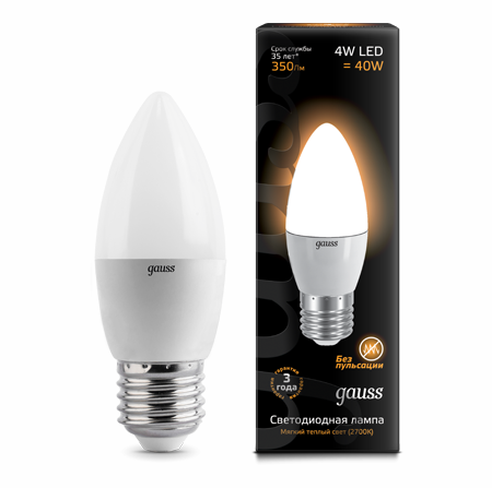 Светодиодные лампы Gauss LED Candle 4W E27 (EB103102104)