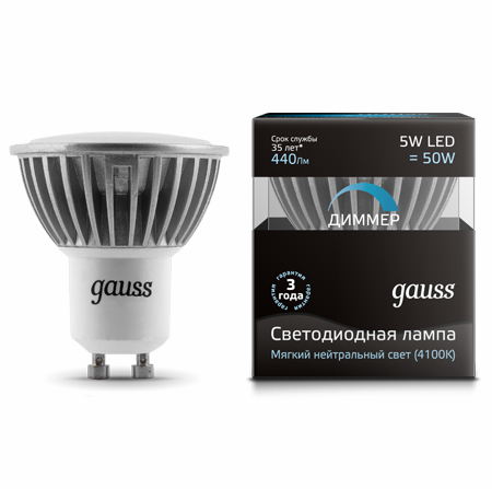 Светодиодная лампа  Gauss LED MR16 5W SMD AC220-240V GU10 DIM (EB101506105-D) фото