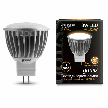 Светодиодные лампы Gauss LED MR11 3W AC220-240V GU4.0 (EB132517103)